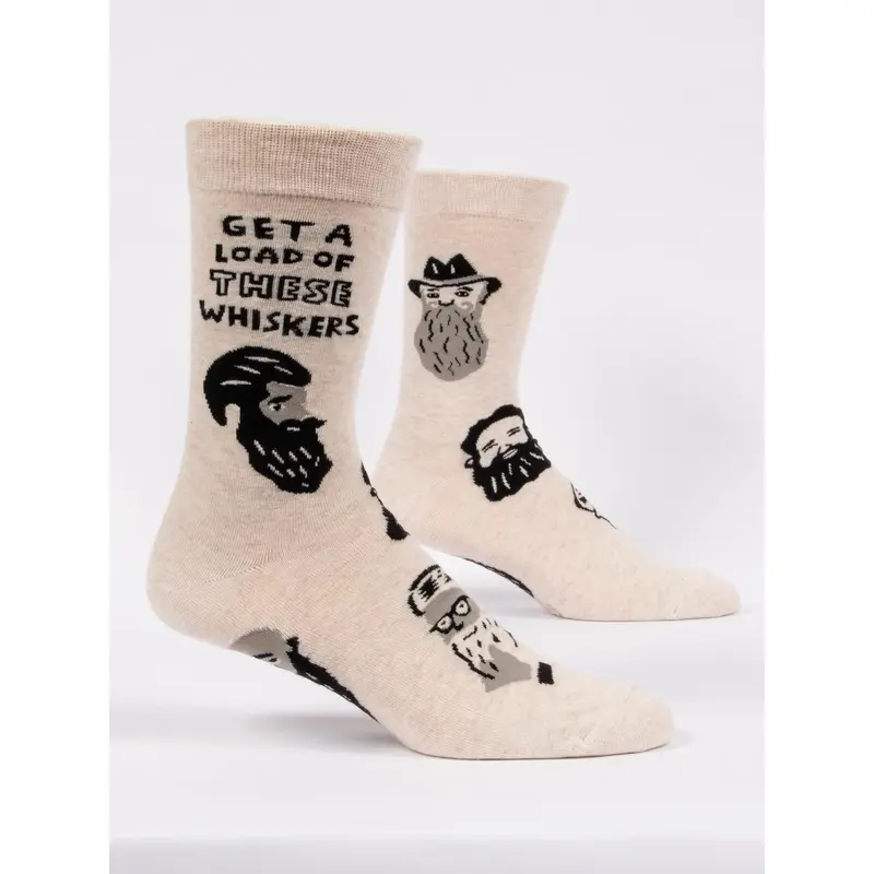 Blue Q Men's Crew Socks - Get a Load of Those Whiskers