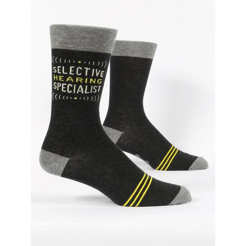 Blue Q Men's Crew Socks - Selective Hearing Specialist