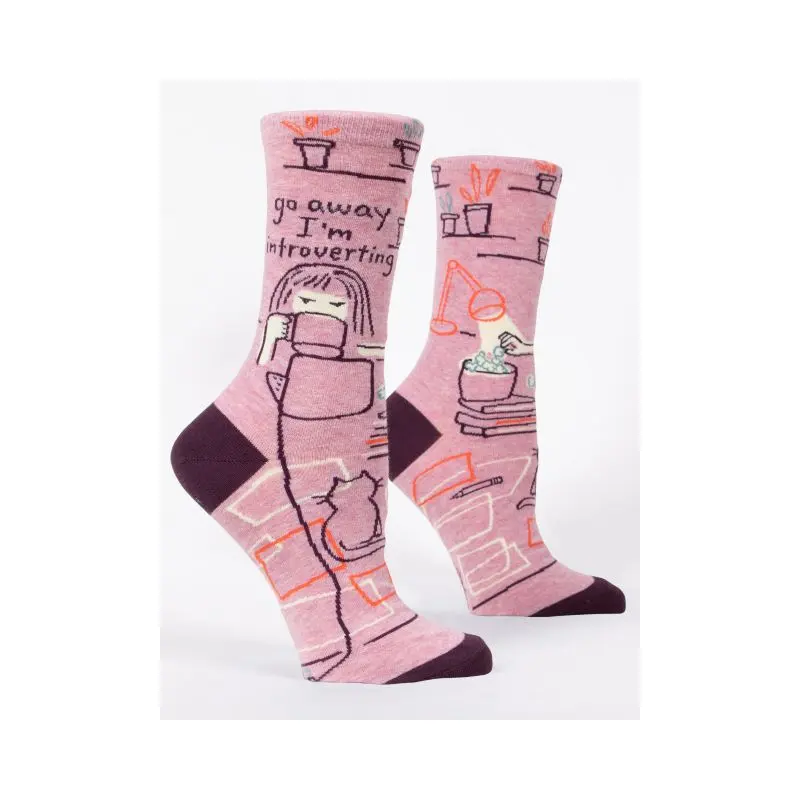 Blue Q Women's Crew Socks - Go Away I'm Introverting