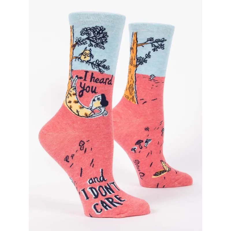 Blue Q Women's Crew Socks - I Heard You, and I Don't Care