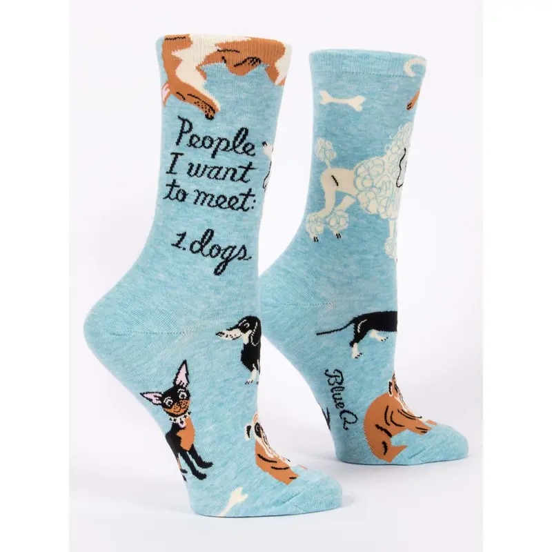 Blue Q Women's Crew Socks - People I Want to Meet: Dogs