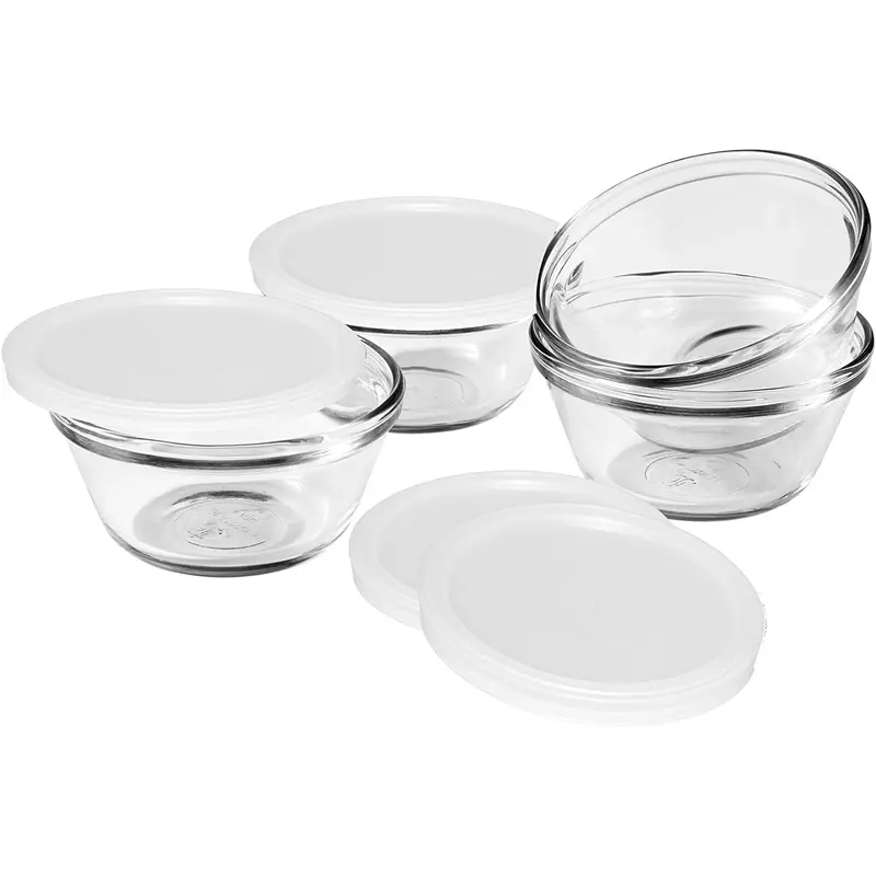 Anchor Hocking - 6oz Custard Cups with Lid - Set of 4