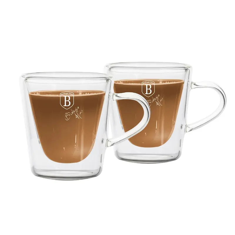 2pcs glass espresso cup set