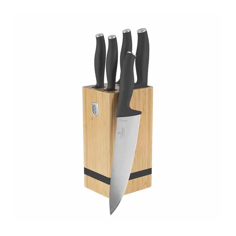 6pcs knife set with bamboo