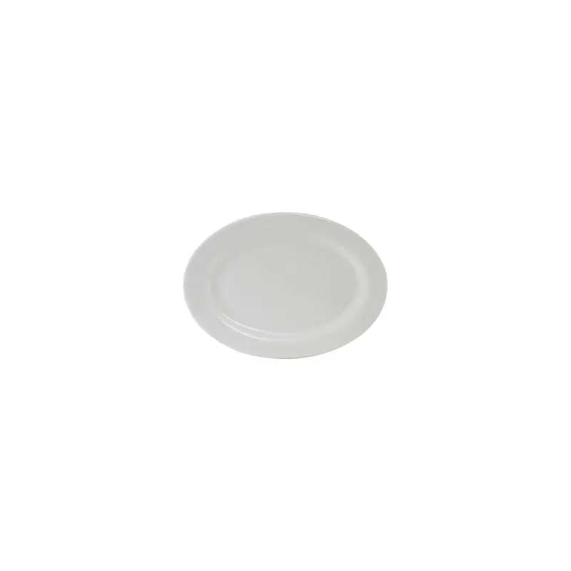 ALH-082 Tuxton 8" x 6" White Wide Rim Rolled Edge Oval China Platter