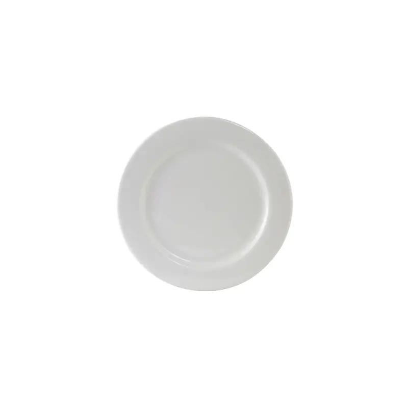 ALA-104 Tuxton Alaska 10-1/2" White Wide Rim Rolled Edge China Plate