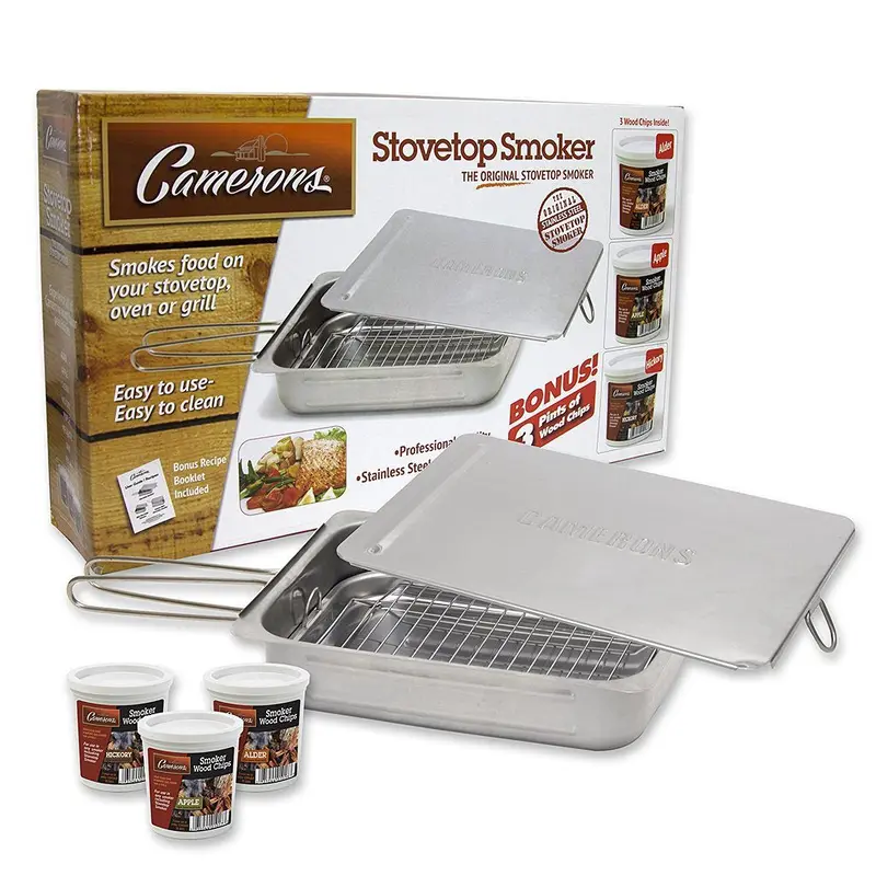 Camerons Stovetop Smoker with 3 Bonus Pints of Wood Chips