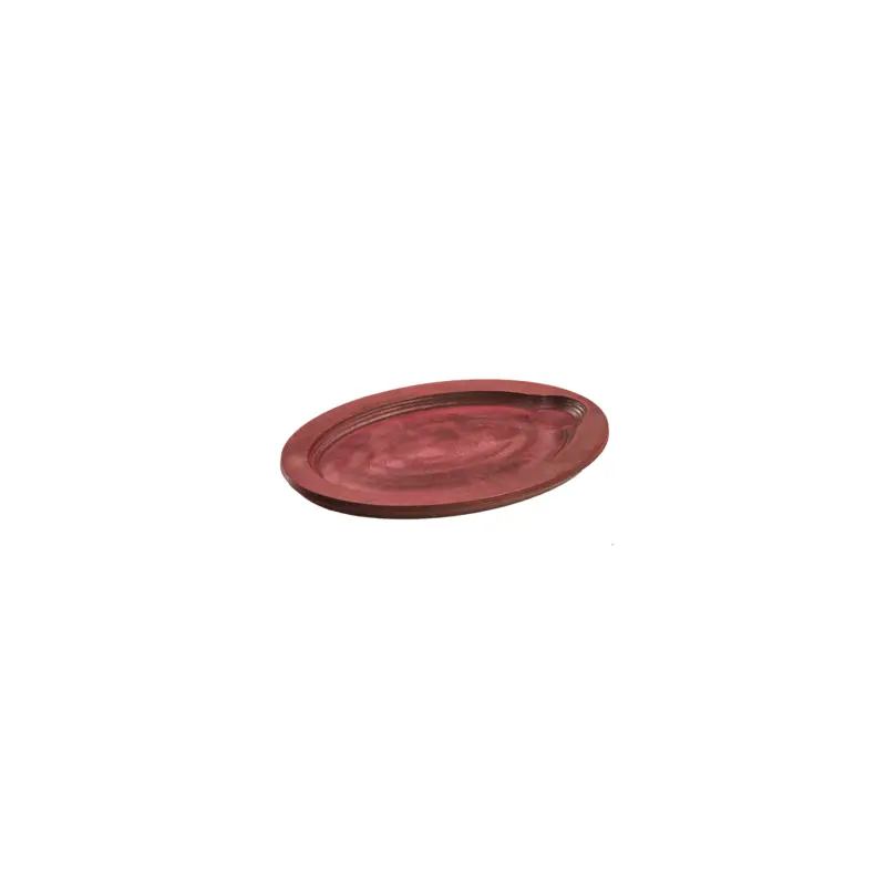UOPB1 Lodge 9" x 11-3/4" Chili Pepper Red Oval Wood Underliner For Oval Serving Griddles