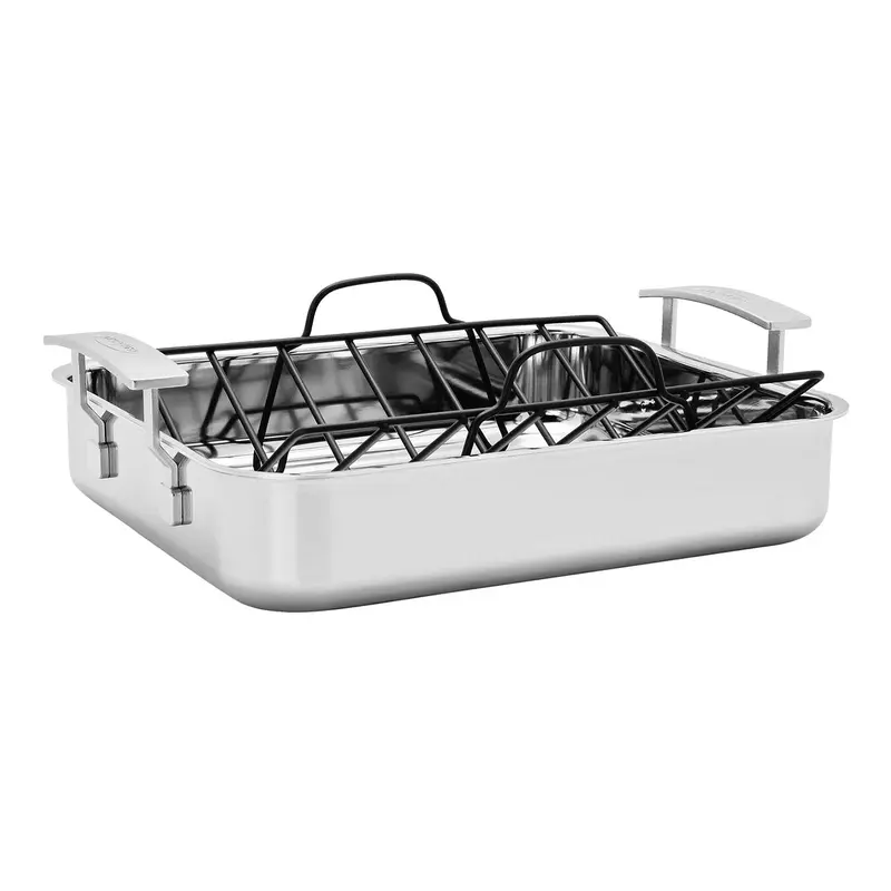 Demeyere Industry 5-Ply 15.7 X 13.3" Stainless Steel Roasting Pan
