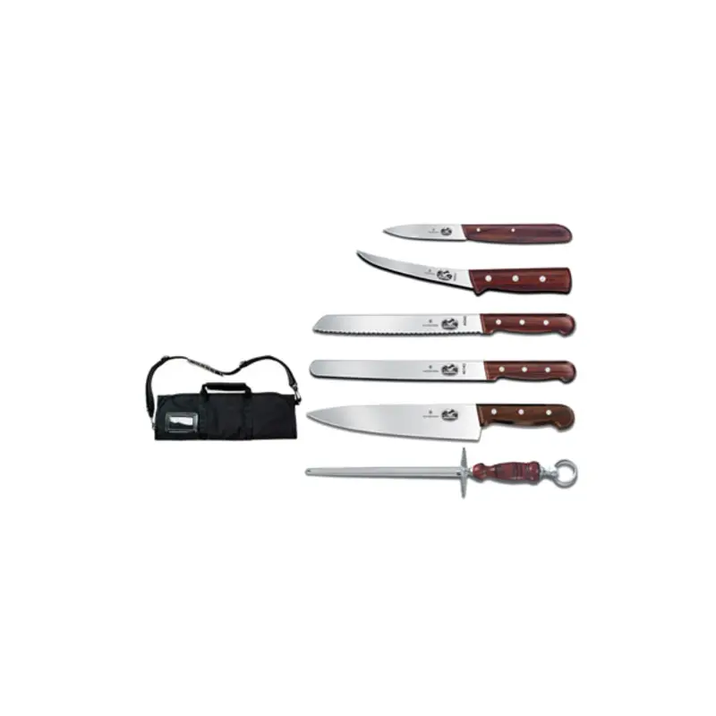 7.4012-X7  Victorinox 7-Piece Rosewood Handle Culinary Knife Set