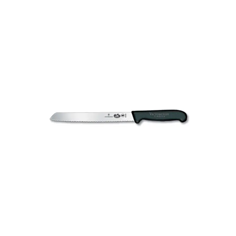 5.2533.21-X8  Victorinox 8" Slant Tip Wavy Edge Bread Knife w/ Black Fibrox Handle