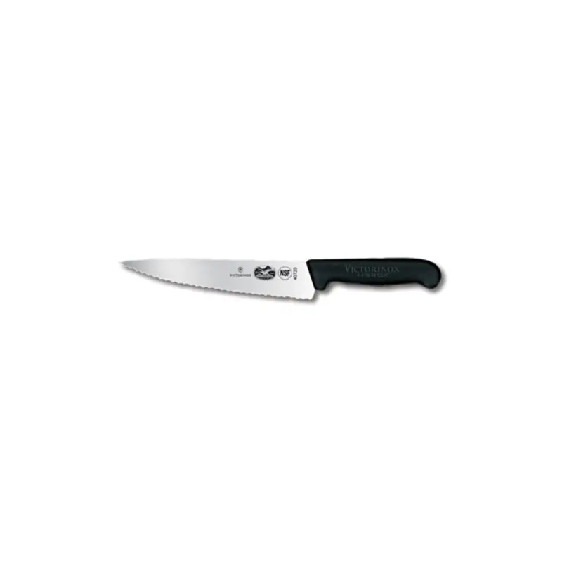 5.2033.19-X1  Victorinox 7-1/2" Wavy Edge Chef Knife w/ Black Fibrox Handle