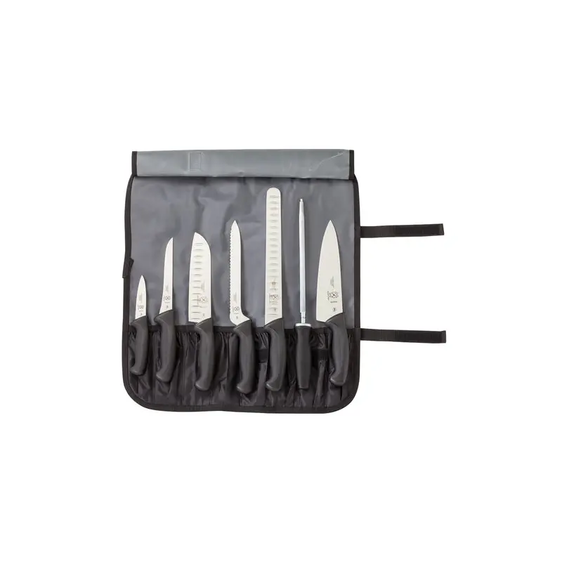 M21820 Mercer 8-Piece Black Millennia Knife Roll Set