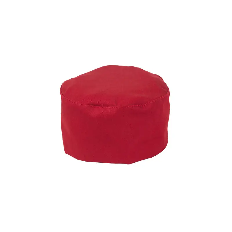 M60075RD Mercer Millennia Red Top Chef Skull Cap / Pill Box Hat