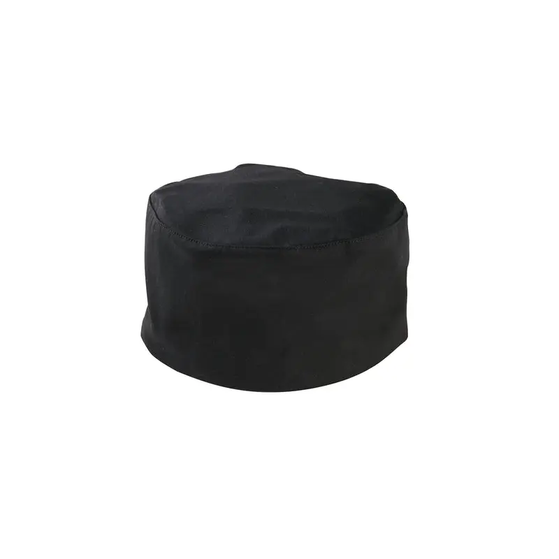 M60075BK Mercer Millennia Black Top Chef Skull Cap / Pill Box Hat