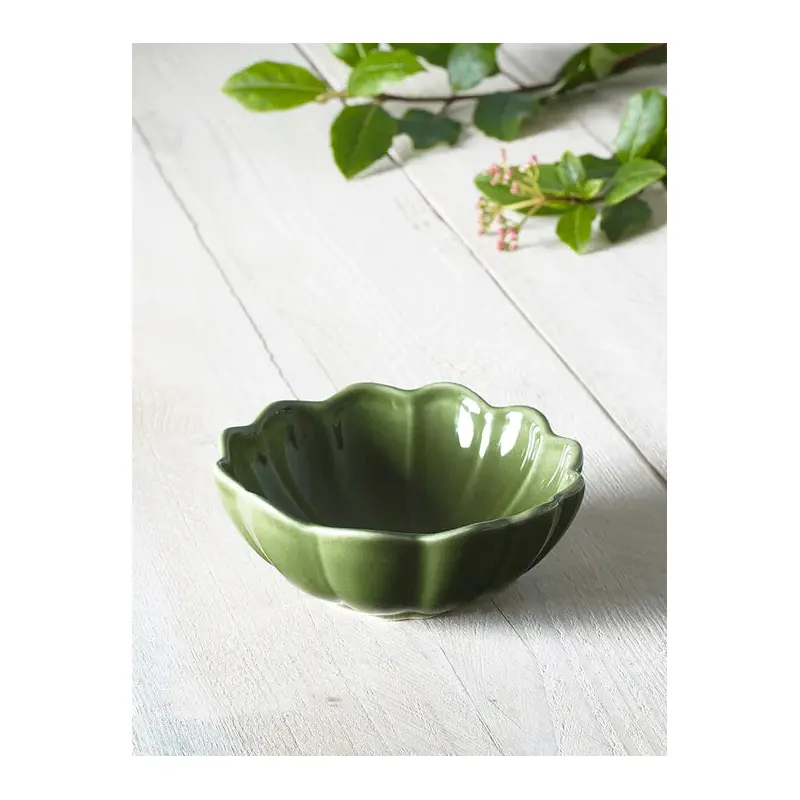 Green Scallop Dip Bowl