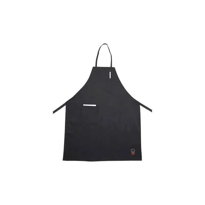 BA-PBK Winco Black Full-Length Bib Apron w/ Pocket