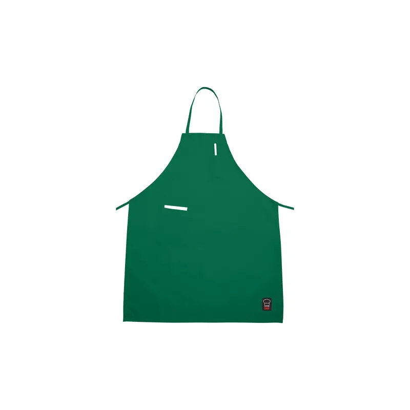 BA-PLG Winco Bright Green Full-Length Bib Apron w/ Pocket