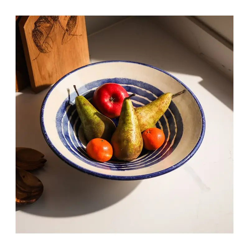 ceramic Serving Bowl | Large Stripe