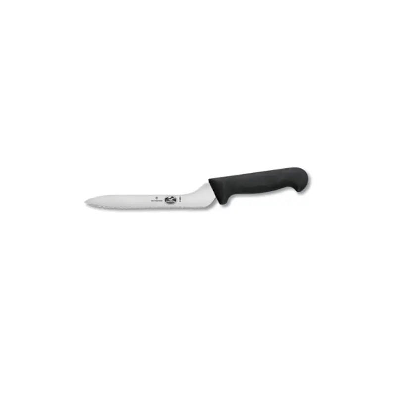 7.6058.16 Victorinox 7-1/2" Offset Wavy Edge Bread Knife w/ Black Plastic Handle