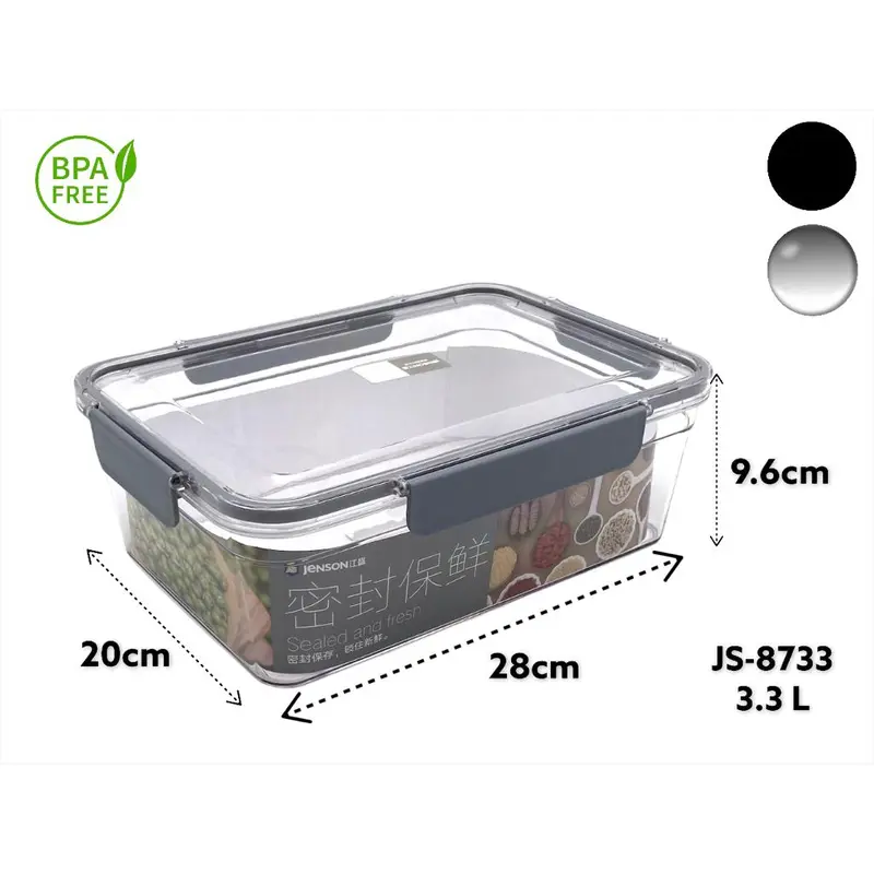 Acrylic Airtight Rectangular Food Storage Box 3.3L