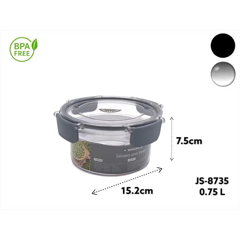 Acrylic Airtight Round Food Storage Box 0.75L