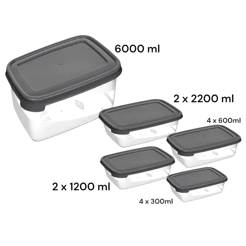 Set of 13 Cook & Keep Rectangular Food Containers