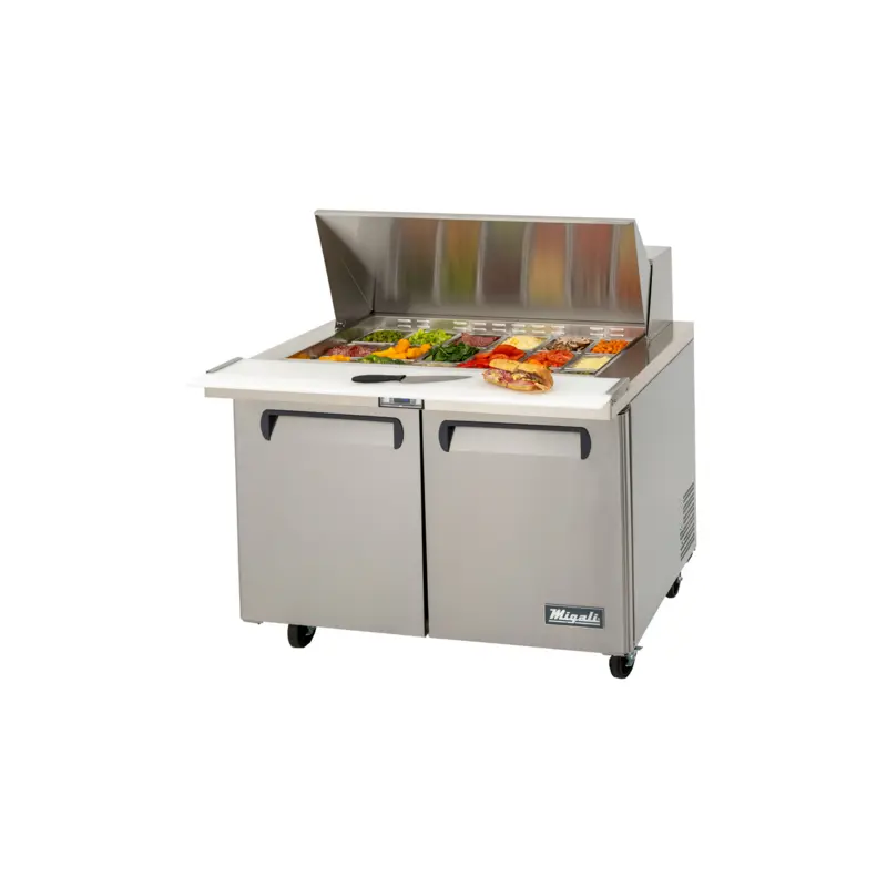 C-SP48-18BT-HC Migali 48" 2 Door Refrigerated Big Top Sandwich Prep Table