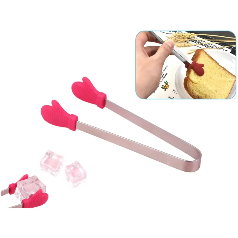 Cute Stainless Steel Tong with Silicon "Gloves"