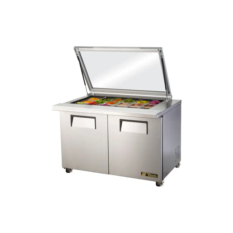 (18) 1/6 size (4"D) poly pans, Mega Top Sandwich/Salad Unit EA