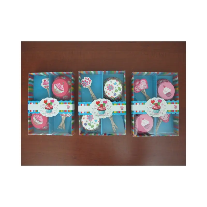 24 Colorful Muffin Holder with Picks