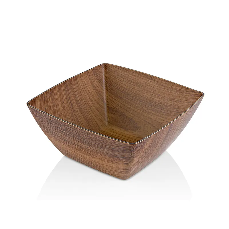 X-Large Square Bowl with Wooden Finish