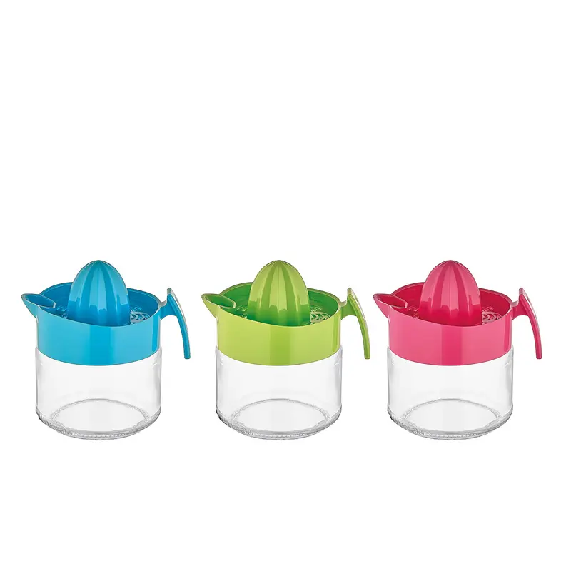 Glass Lemon Juicer with Plastic Lid and Handle