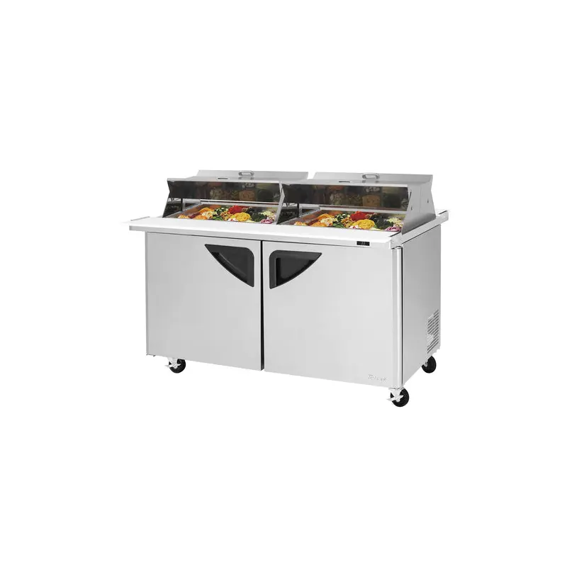TST-60SD-24-N-DS Turbo Air 60" 2 Door Mega Top Sandwich/Salad Prep Table w/ Dual Sided Lids