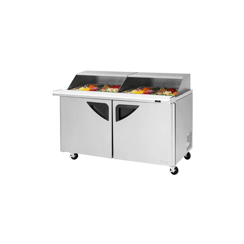 TST-60SD-24-N-SL Turbo Air 60" 2 Door Mega Top Sandwich/Salad Prep Table w/ Slide-Back Lid
