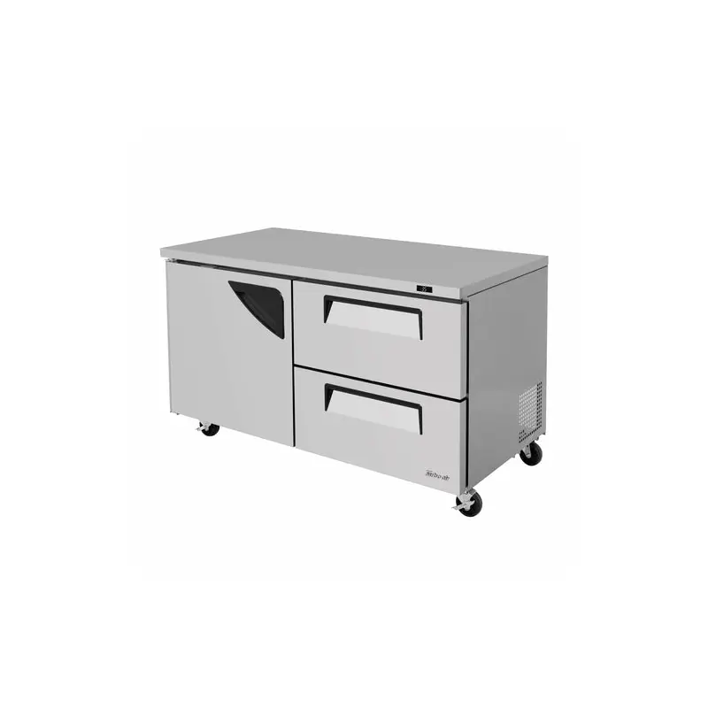 TUR-60SD-D2 Turbo Air 60" 1 Door w/ 2 Drawer Super Deluxe Undercounter Refrigerator