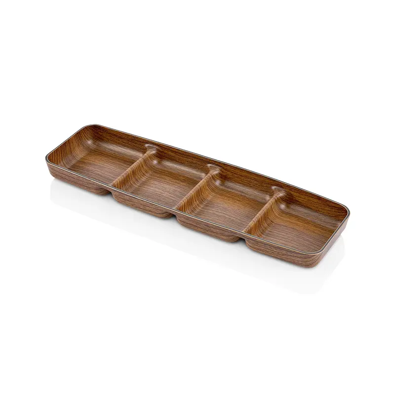 X-Large Snack Dish With Wooden Finish