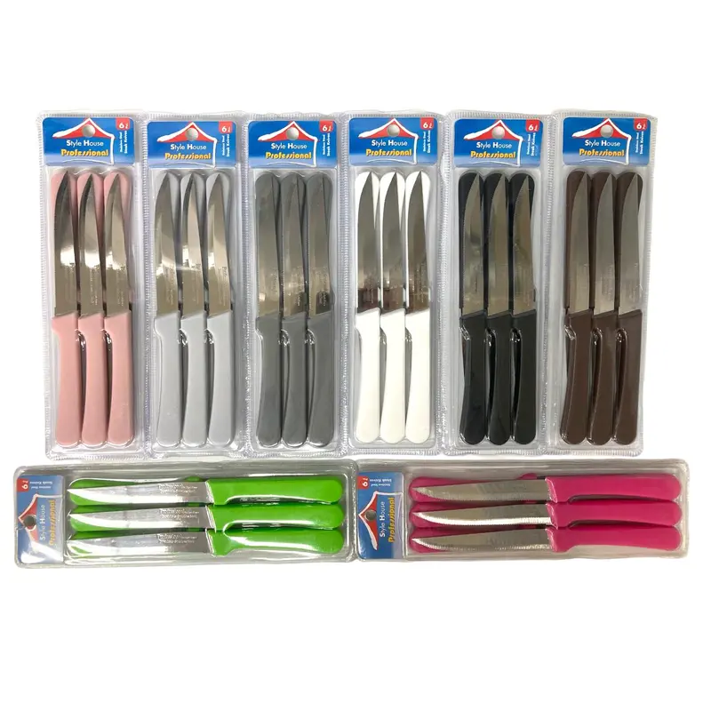 Serrated Chopping Knife with Colorful Handle X6
