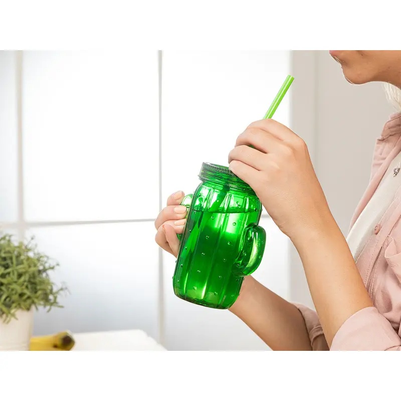 Cactus Shape Cup with Straw