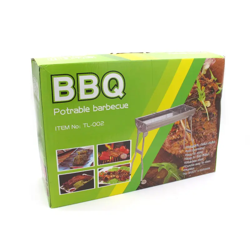 Portable Stainless Steel Barbecue 48x33 cm