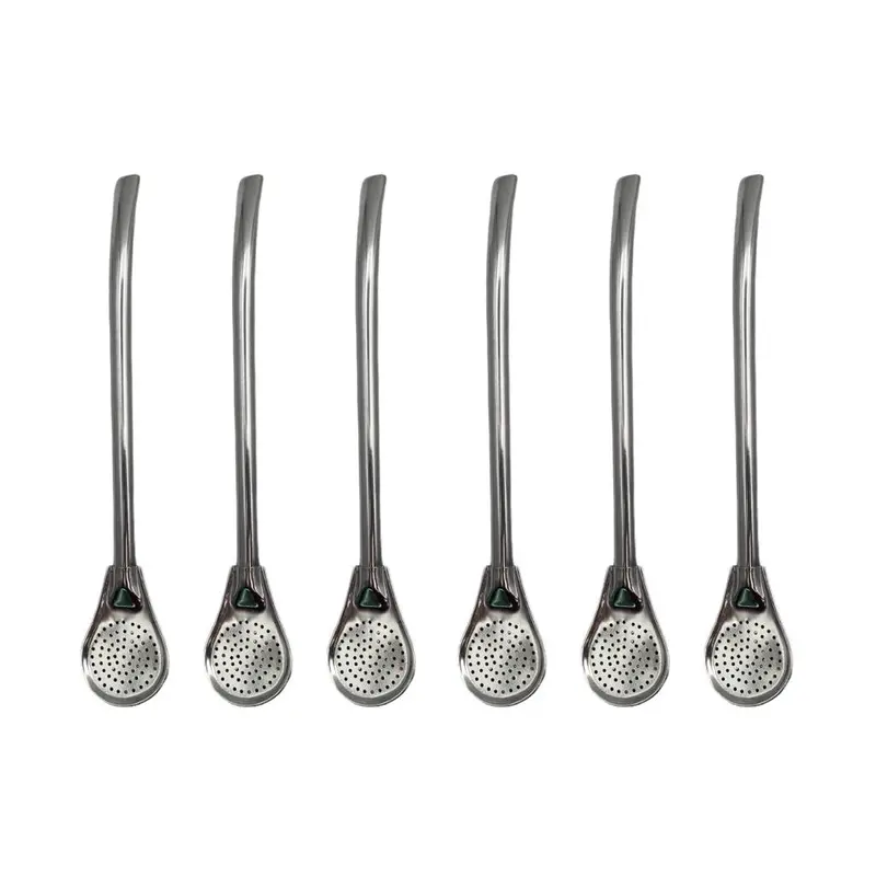 Set of 6 Stainless Steel Modern Matteh Straws